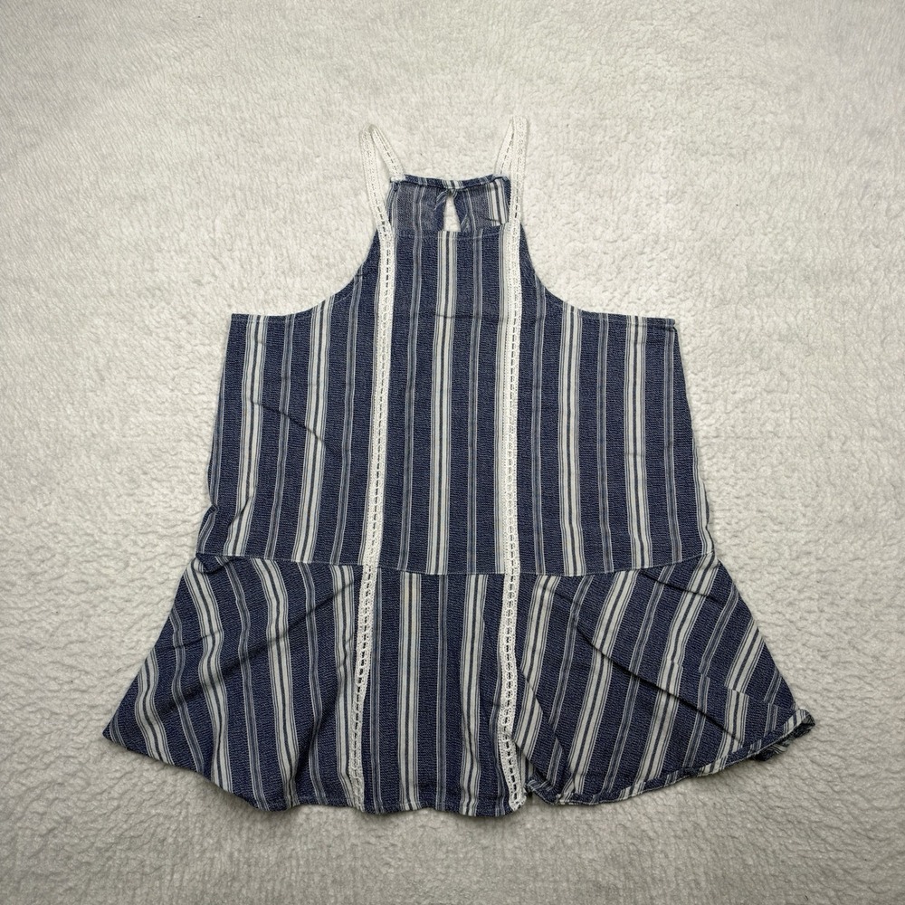 Hollister Tank Top Striped Blue and White Shirt Women's Size Small